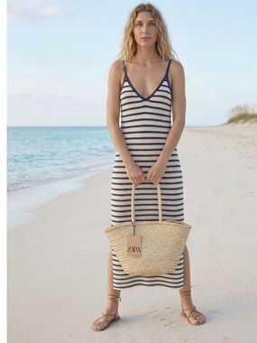 Zara Striped Knit Midi Dress | Coastal Minimalist Summer Chic